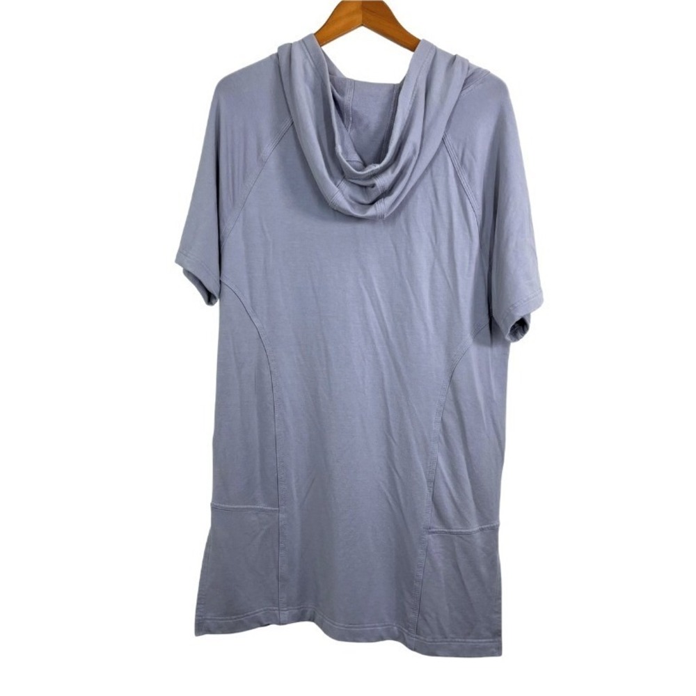 Athleta Hooded Cabana Tunic Top Small Purple Tencel‎ Blend Short Sleeve Pockets - Picture 6 of 9
